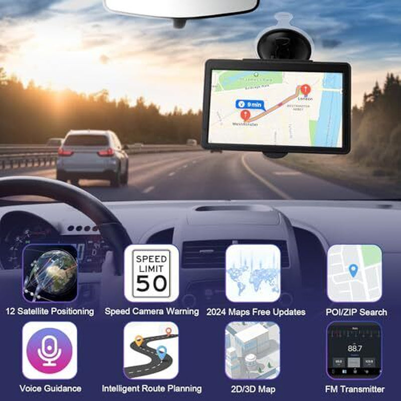 GPS Navigation for Car Truck RV, GPS Navigator Navigation System 7 Inch