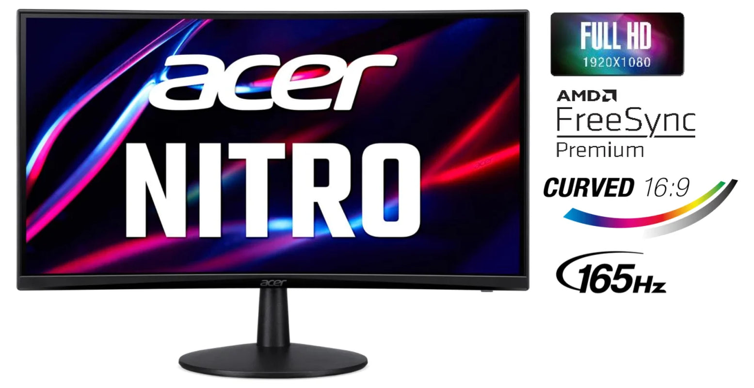 Nitro 23.6" Inch Curved Full HD Gaming Monitor (New) - Black (ED240Q Sbiip)