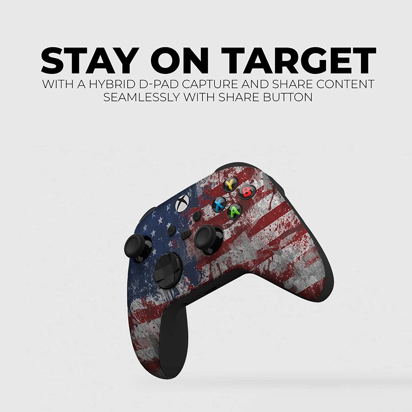 Tattered Flag Custom X-Box Controller Wireless Compatible with X-Box One/X-Box Series X/S by  | Proudly Customized in USA with Permanent Hydro-Dip Printing (NOT JUST a Skin)