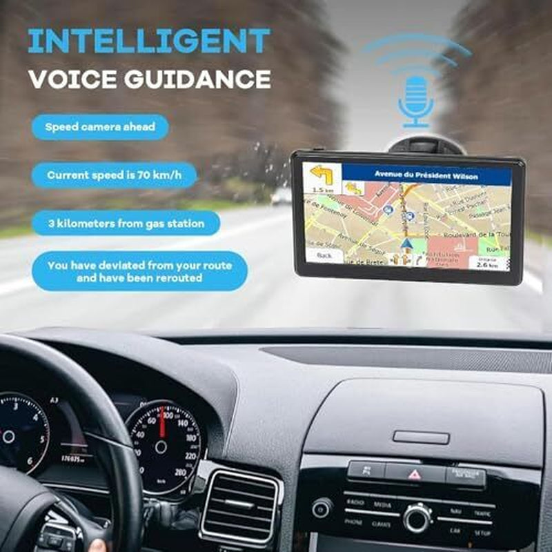 GPS Navigator for Car, Truck GPS 7 Inch Touch Screen, Latest 2024 Maps Black