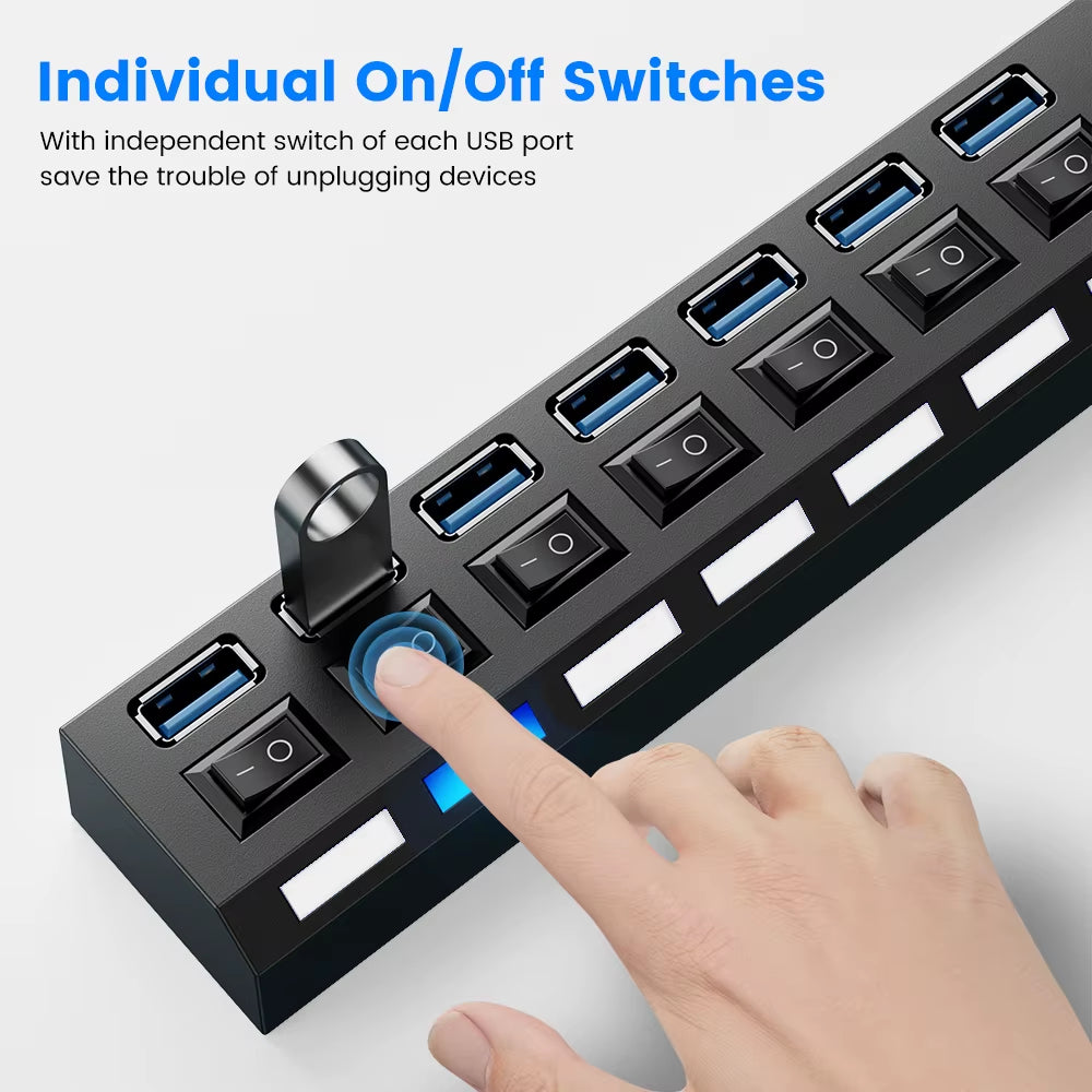 Usb Hub 3 0 Hub Usb Splitter Several Ports Multi Usb Hub 3.0 Hab Power Adapter Extensor Computer Accessories Switch Usb for Home