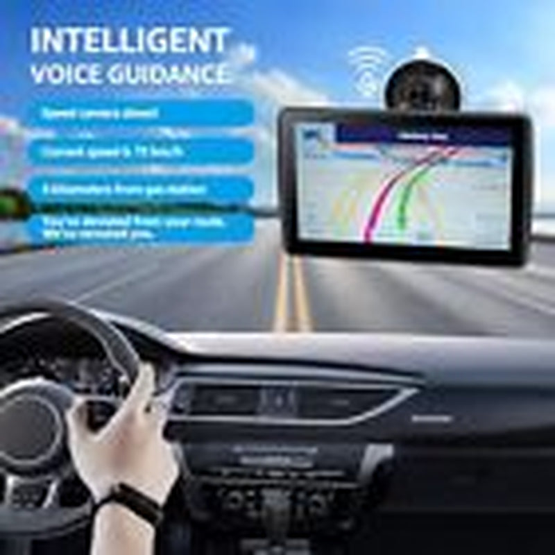 GPS Navigator for Car Truck RV, Latest 2024 Map 7 Inch Touch Screen Car GPS,