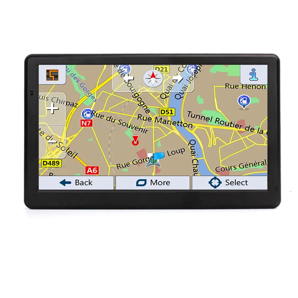 GPS Navigation for Car 7" Touchscreen 8GB+256M Vehicle GPS Navigator System Real Voice Spoken Turn Direction Reminding GPS for Car with Lifetime Free Maps Update