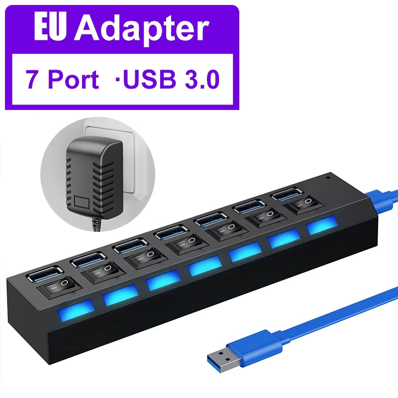 Usb Hub 3 0 Hub Usb Splitter Several Ports Multi Usb Hub 3.0 Hab Power Adapter Extensor Computer Accessories Switch Usb for Home