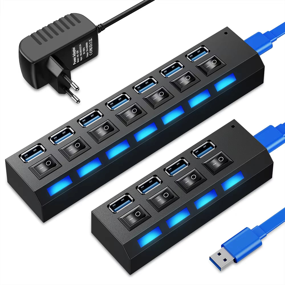 Usb Hub 3 0 Hub Usb Splitter Several Ports Multi Usb Hub 3.0 Hab Power Adapter Extensor Computer Accessories Switch Usb for Home