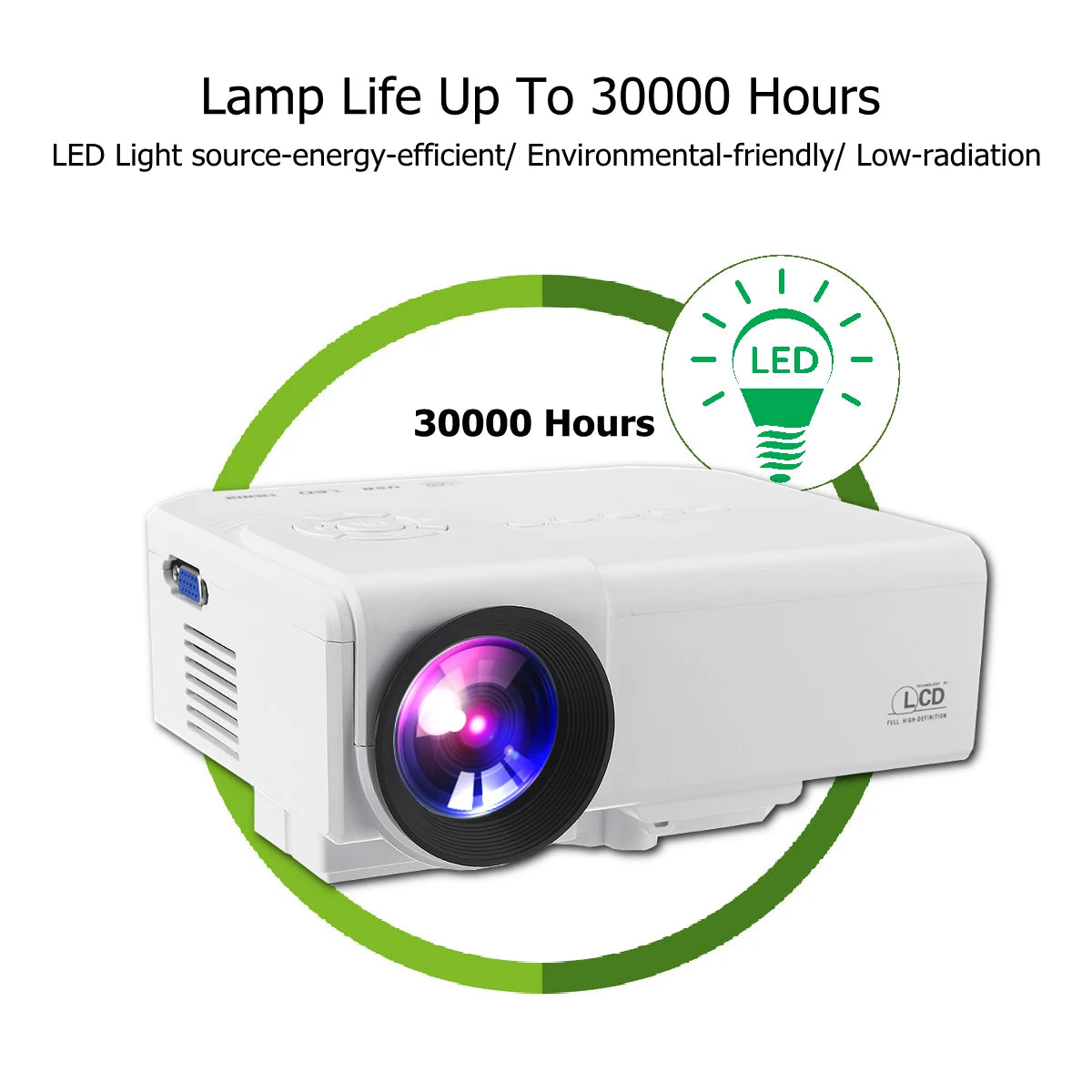 M3 Home Portable Projector HD Multi-Function Projector Children Education Projector