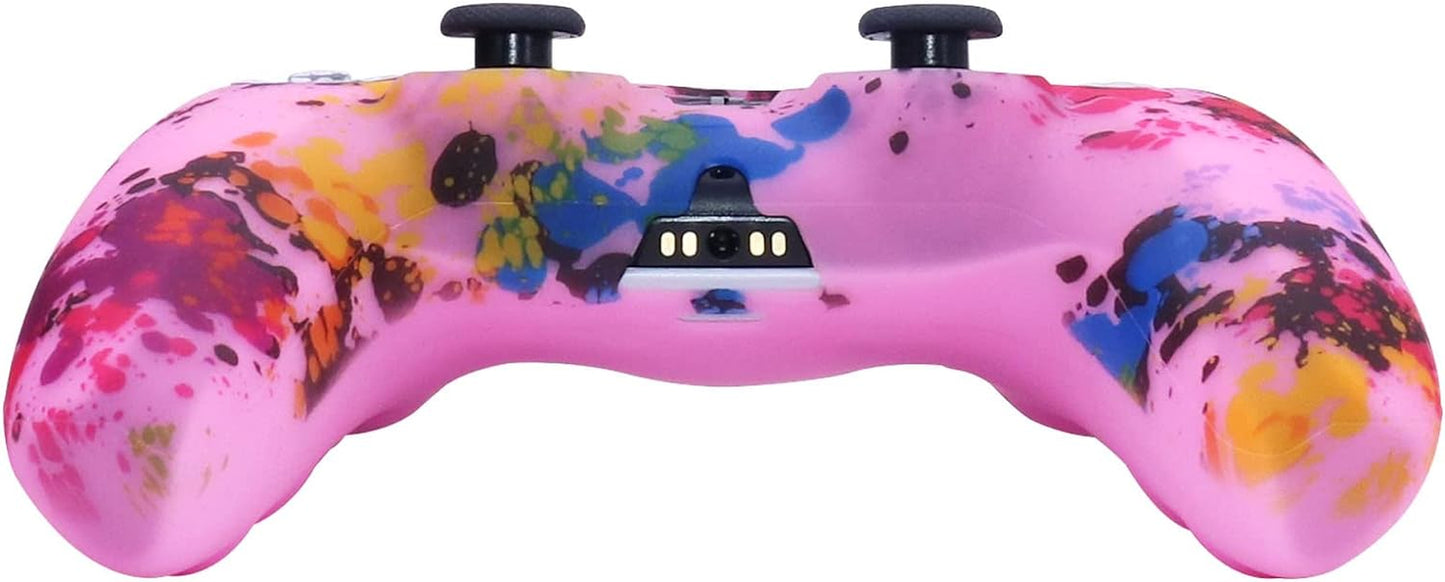 Pink Controller Skins ,Silicone Controller Cover Skin Protector Compatible Ps5 Controller (Pink Pro Thumb Grip X 8)