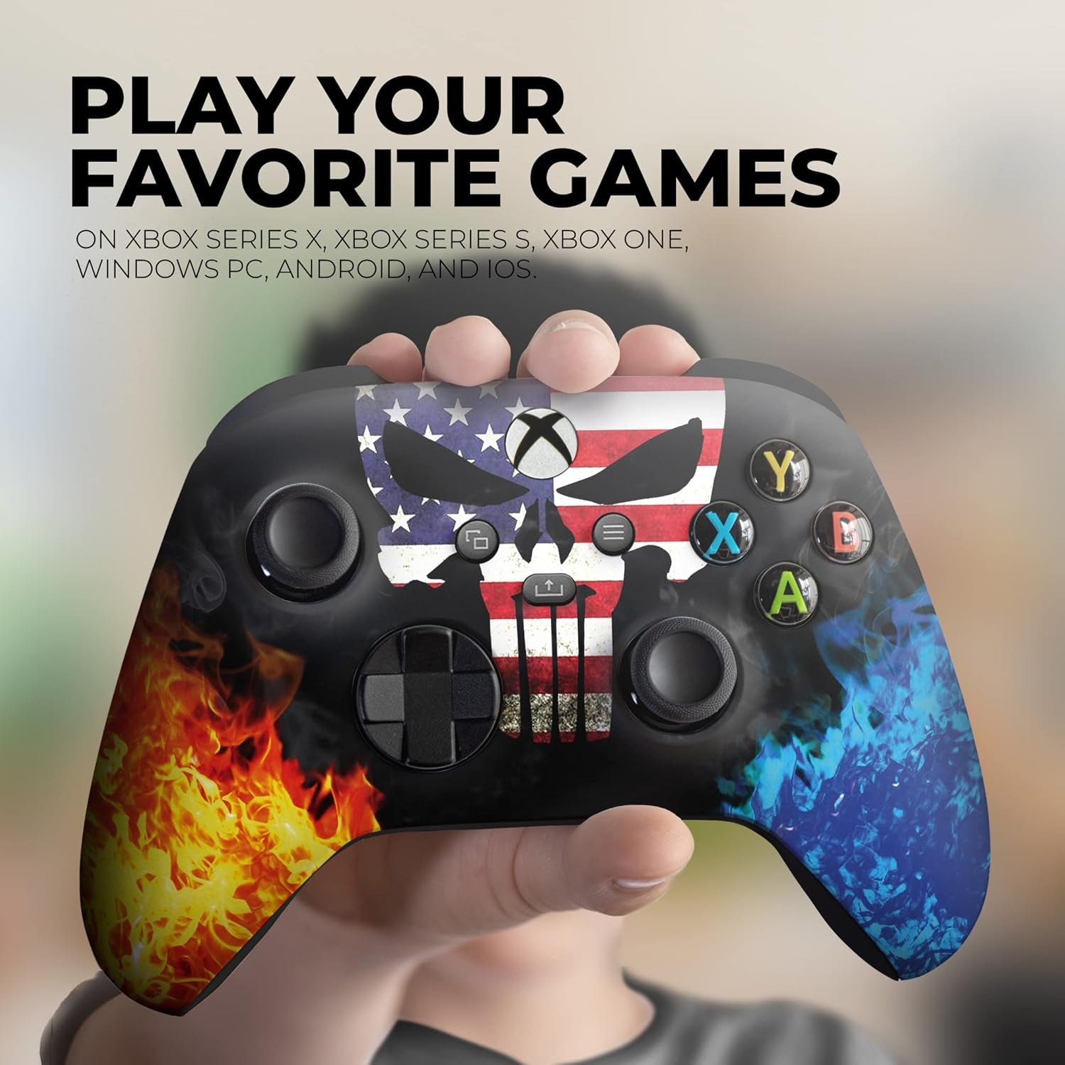 Original X-Box Wireless Controller Special Edition Customized Compatible with X-Box One S/X-Box Series X/S & Windows 10 Made with Advanced Hydrodip Print Technology(Not Just a Skin)