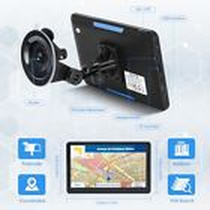 GPS Navigator for Car, Truck GPS 7 Inch Touch Screen, Latest 2024 Maps Black