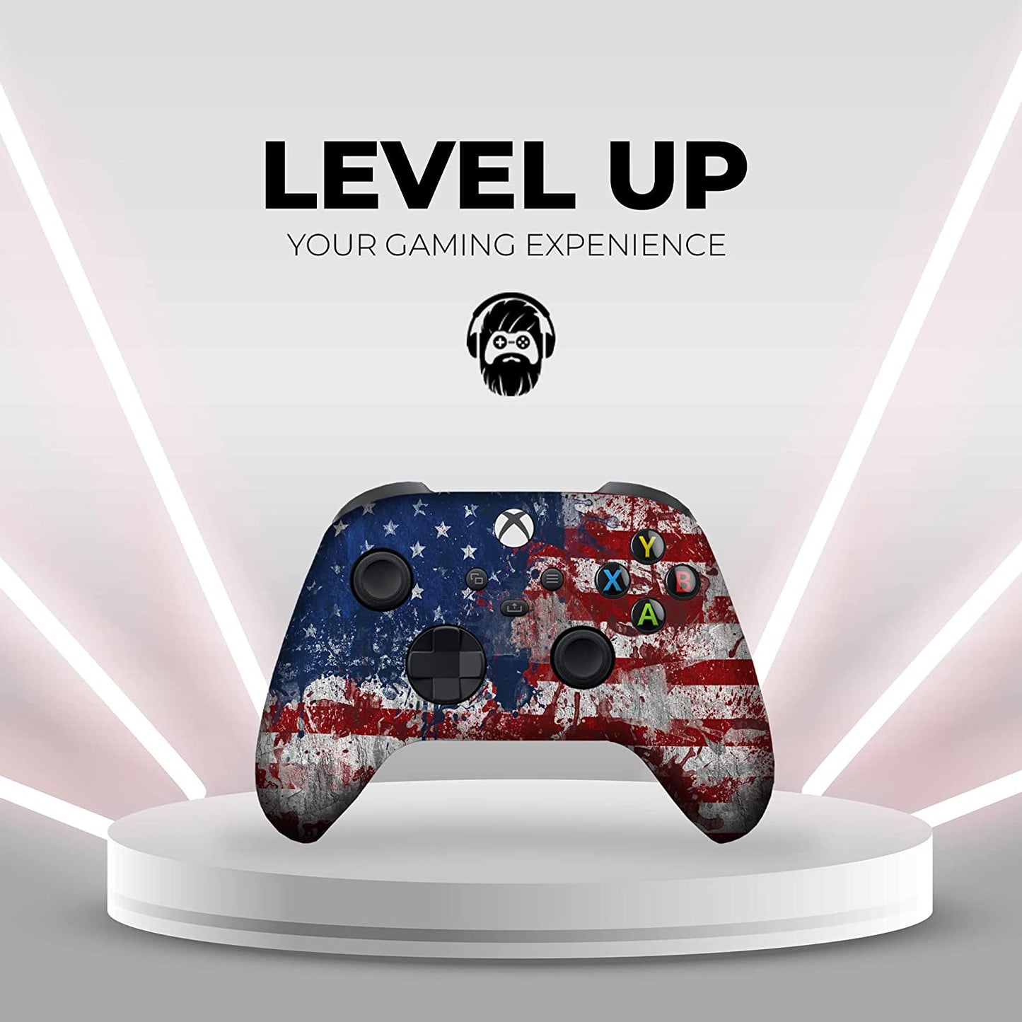 Tattered Flag Custom X-Box Controller Wireless Compatible with X-Box One/X-Box Series X/S by  | Proudly Customized in USA with Permanent Hydro-Dip Printing (NOT JUST a Skin)